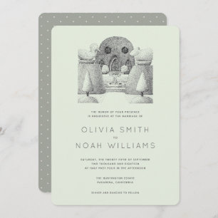 Laurel Green Topiary Garden Wedding Einladungen