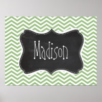 Laurel Green Zickzack Strips; Chalkboard-Look