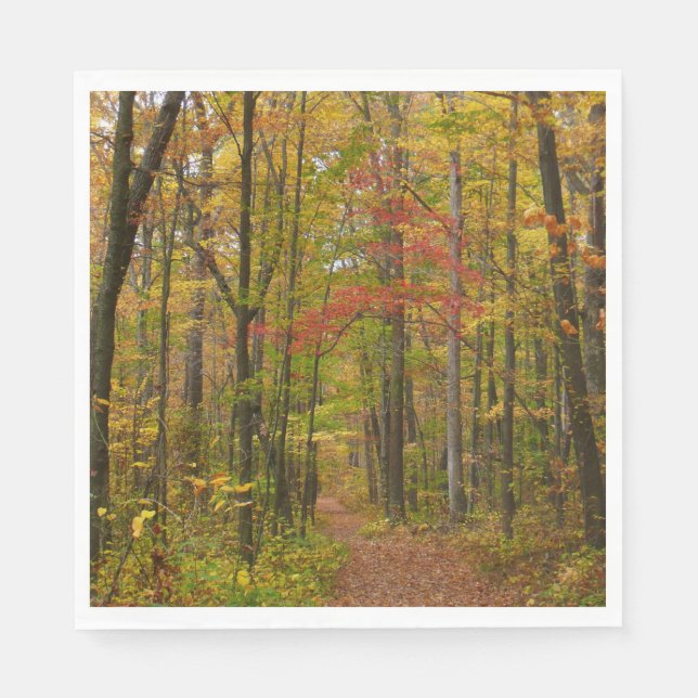 Laurel Hill Trail im Herbst Serviette (Vorderseite)