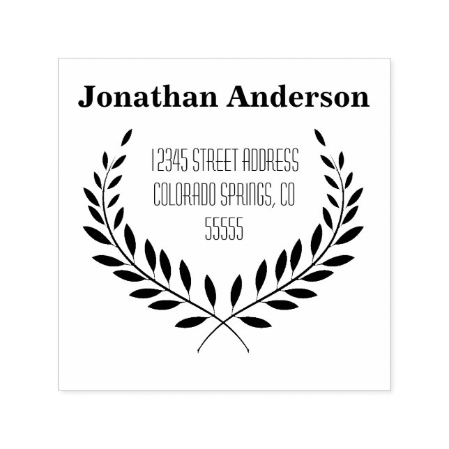 Laurel Leaf-Adresse - Selbstbewusste Briefmarke Permastempel (Design)