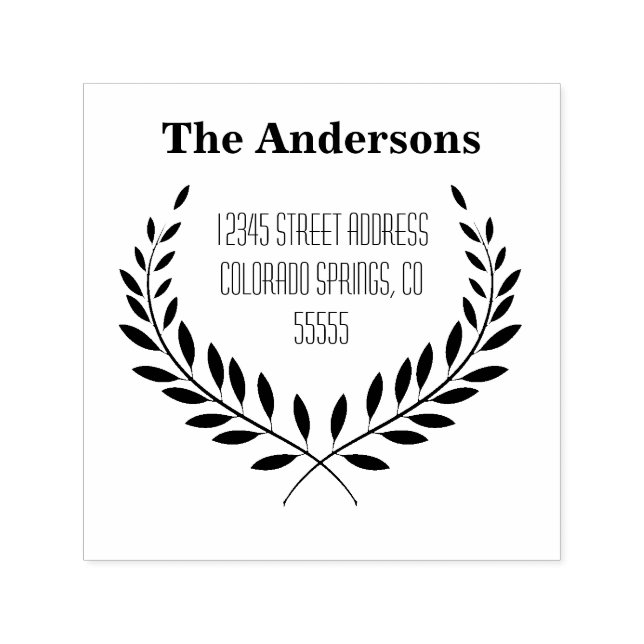 Laurel Leaf-Adresse - Selbstbewusste Briefmarke Permastempel (Design)