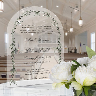 Laurel Leaf Archway Elegant Wedding Acryleinladungen