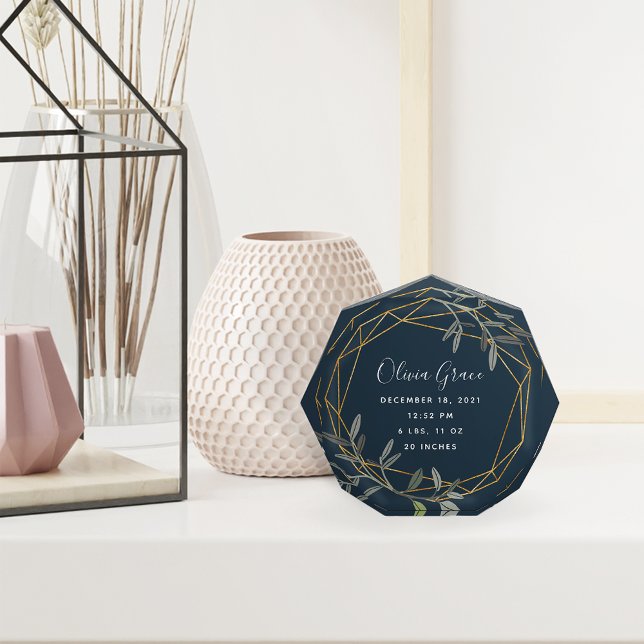 Laurel Leaf Baby Birth Stats Akylic Block (Von Creator hochgeladen)