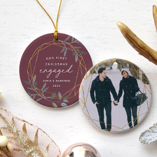 Laurel Leaf Erste Verlobte Weihnachten Keramik Ornament