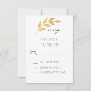 Laurel Leaf Gold Leaf RSVP Karte