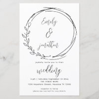 Laurel Leaf Wreath QR Code Script Wedite Einladung