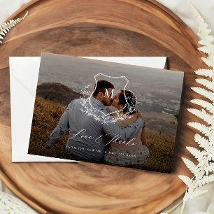 Laurel Liebe & Danke Hochzeit Vielen Dank Fotokart