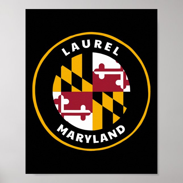 Laurel Maryland Md Flagge Dge Rund Souvenir  Poster (Vorne)