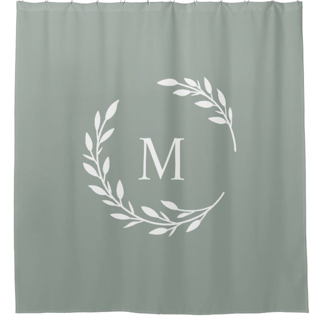Laurel Mit Monogramm Duschvorhang (Vorderseite)