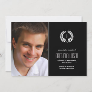 Laurel Monogram Abschluss Ankündigung