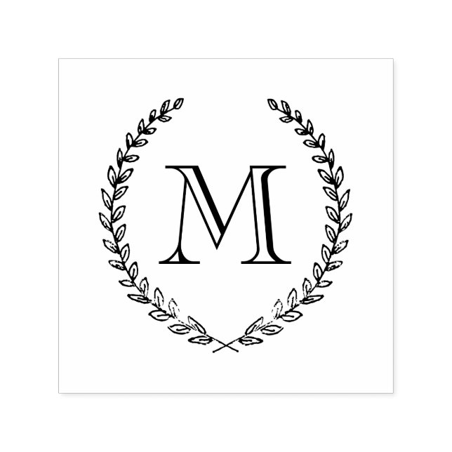 Laurel Monogram Briefmarke Permastempel (Design)