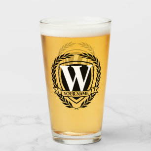 Laurel Monogram Design Glass Glas