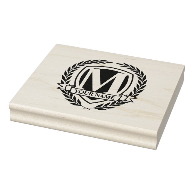 Laurel Monogram Design Gumber Briefmarke Gummistempel (Stempel)