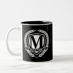 Laurel Monogram Design Two-Tone Coffee Mug Zweifarbige Tasse