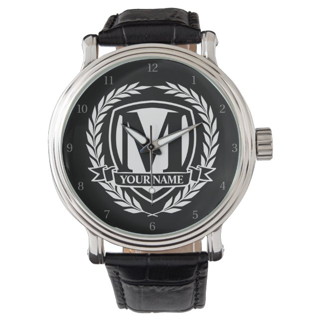 Laurel Monogram Design Watch Armbanduhr (Vorderseite)