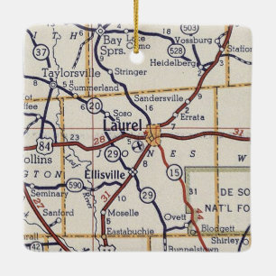 Laurel MS Vintage Karte Keramikornament