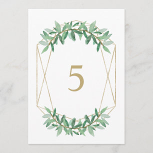 Laurel Olive Leaf Tischnummer Cards