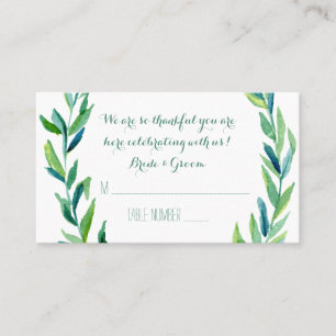 Laurel Olive Leaf Wreath Wedding Table Platzkarten