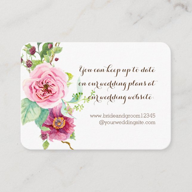 Laurel Olive Leaf Wreath Wedding Website Cards Begleitkarte (Vorderseite)