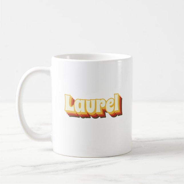 Laurel Retro Vintag Text Kaffeetasse (Links)