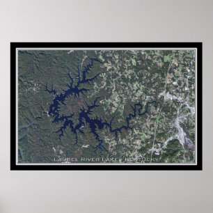 Laurel River Lake Kentucky Satellite Poster Karte
