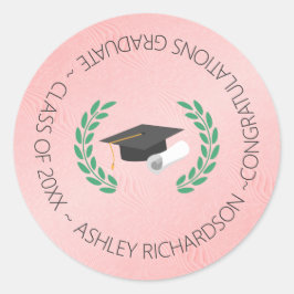 Laurel und Cap Runder Aufkleber