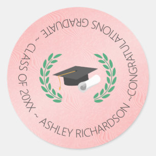 Laurel und Cap Runder Aufkleber