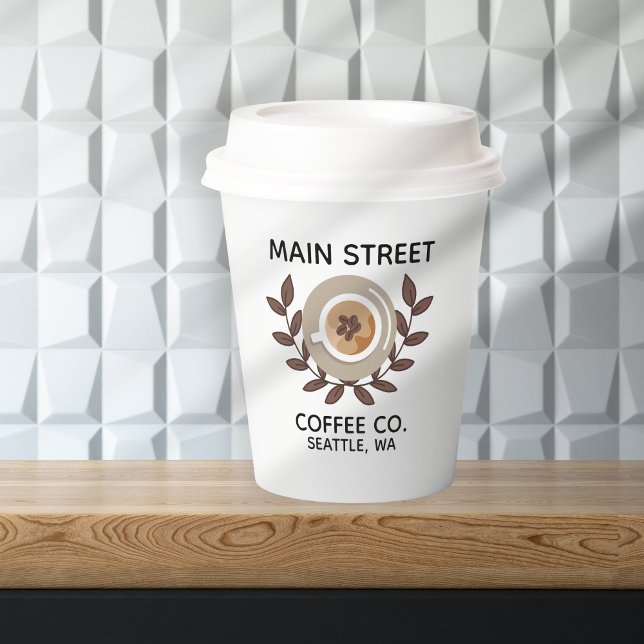 Laurel und Coffee Cup Kleinunternehmen Pappbecher (Von Creator hochgeladen)