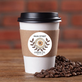 Laurel und Coffee Cup Small Business Aufkleber