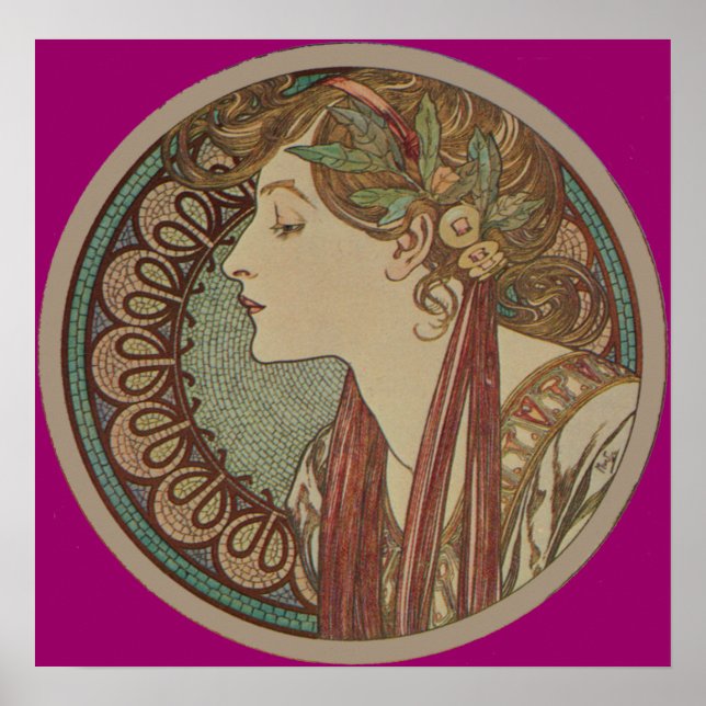 Laurel von Alphonse Mucha ( 1901 ) Art Nouveau Poster (Vorne)