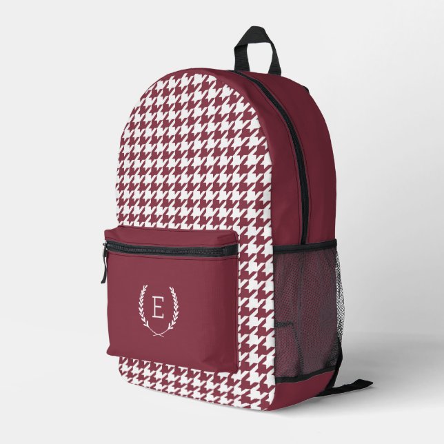 Laurel Wappen Monogram Bedruckter Rucksack (Rückseitige Ecke Rechts)