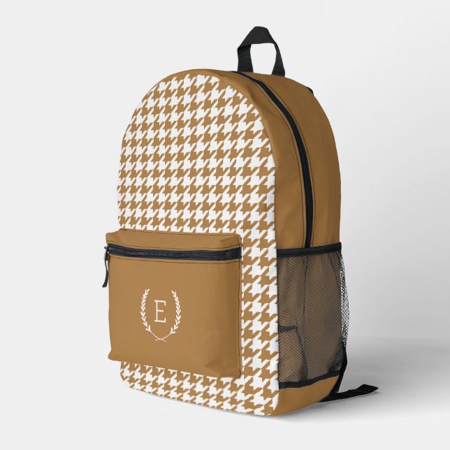 Laurel Wappen Monogram Bedruckter Rucksack (Rückseitige Ecke Rechts)