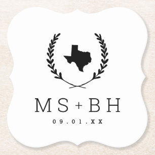 Laurel Wappen Texas Wedding Monogram Untersetzer