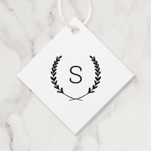 Laurel Wappen Wedding Monogram Vielen Dank für die Geschenkanhänger