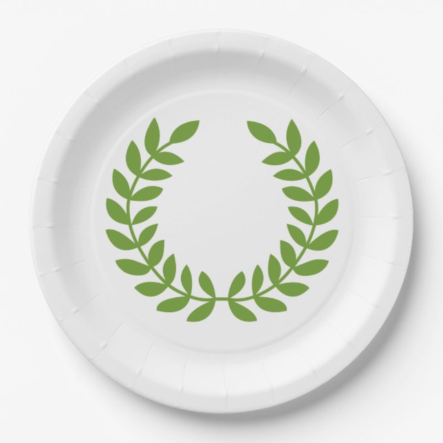 Laurel Wreath (altgriechisches Symbol) Pappteller (Vorderseite)