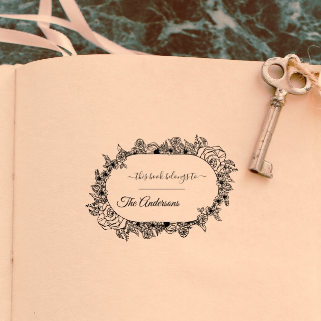 Laurel Wreath Custom Dieses Buch gehört Gummistempel (Von Creator hochgeladen)