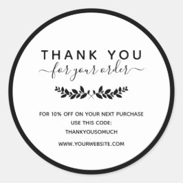 Laurel Wreath dankt Ihnen für die Bestellung Runder Aufkleber