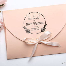 Laurel Wreath handgefertigte Rücksendeadresse Brie Gummistempel