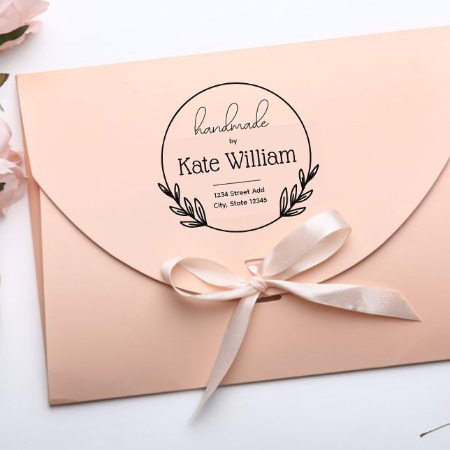 Laurel Wreath handgefertigte Rücksendeadresse Brie Gummistempel (Von Creator hochgeladen)