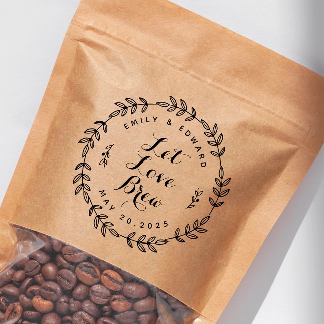 Laurel Wreath Ließ Liebe Brew Gastgeschenk Hochzei Permastempel (Von Creator hochgeladen)