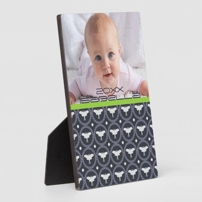 Laurel Wreath & Luna Moth Plaque Fotoplatte (Seite)