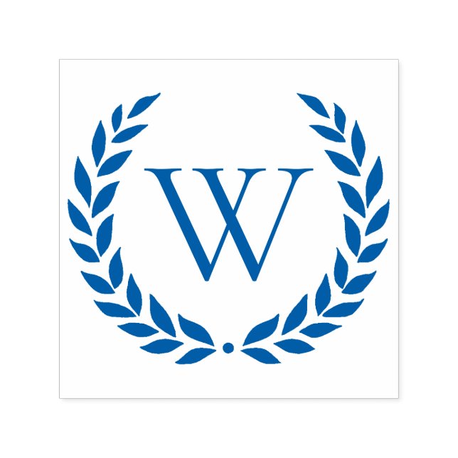 Laurel Wreath Mit Monogramm Initial Permastempel (Design)