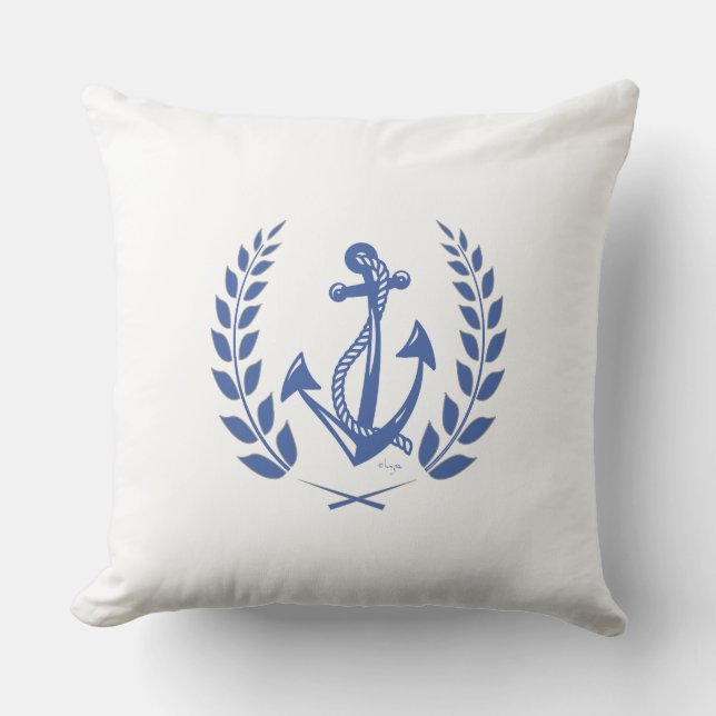 Laurel Wreath, Nautical Anchor mit Papst Kissen (Vorderseite)