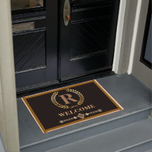 Laurel Wreath Personalisierte Initial Door Mat