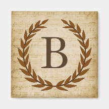 Laurel Wreath Sheet Music Monogram Initial B