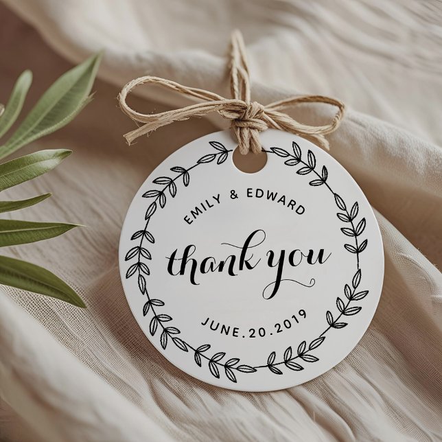 Laurel Wreath Wedding Vielen Dank Geschenkanhänger (Von Creator hochgeladen)