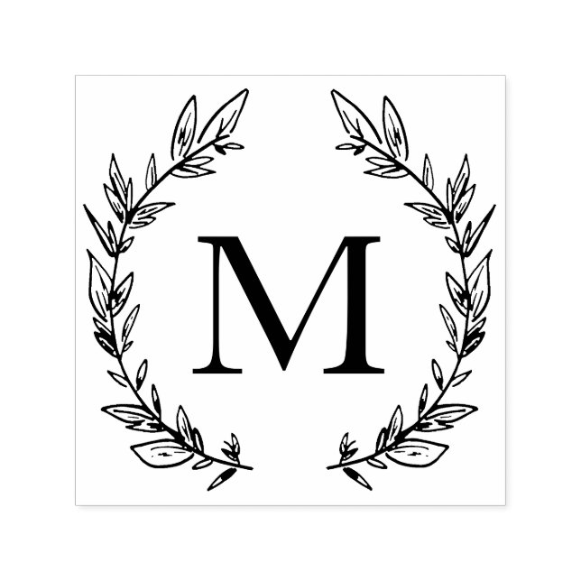 Laurels Elegant Monogram Typografy Modern Minimal Permastempel (Design)