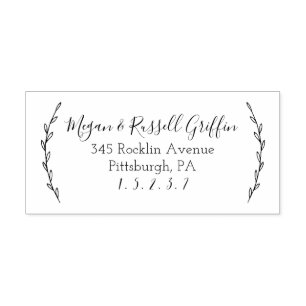 Laurels Personalisiert Address Briefmarke Gummistempel