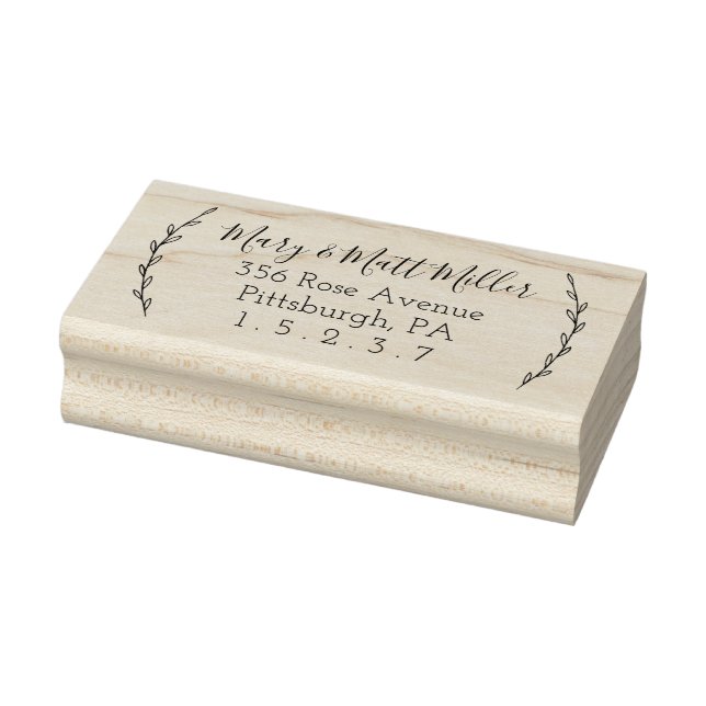 Laurels Personalisiert Address Rubber Briefmarke Gummistempel (Stempel)