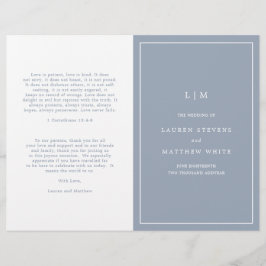Lauren Dusty Blue Monogram Elegant Wedding